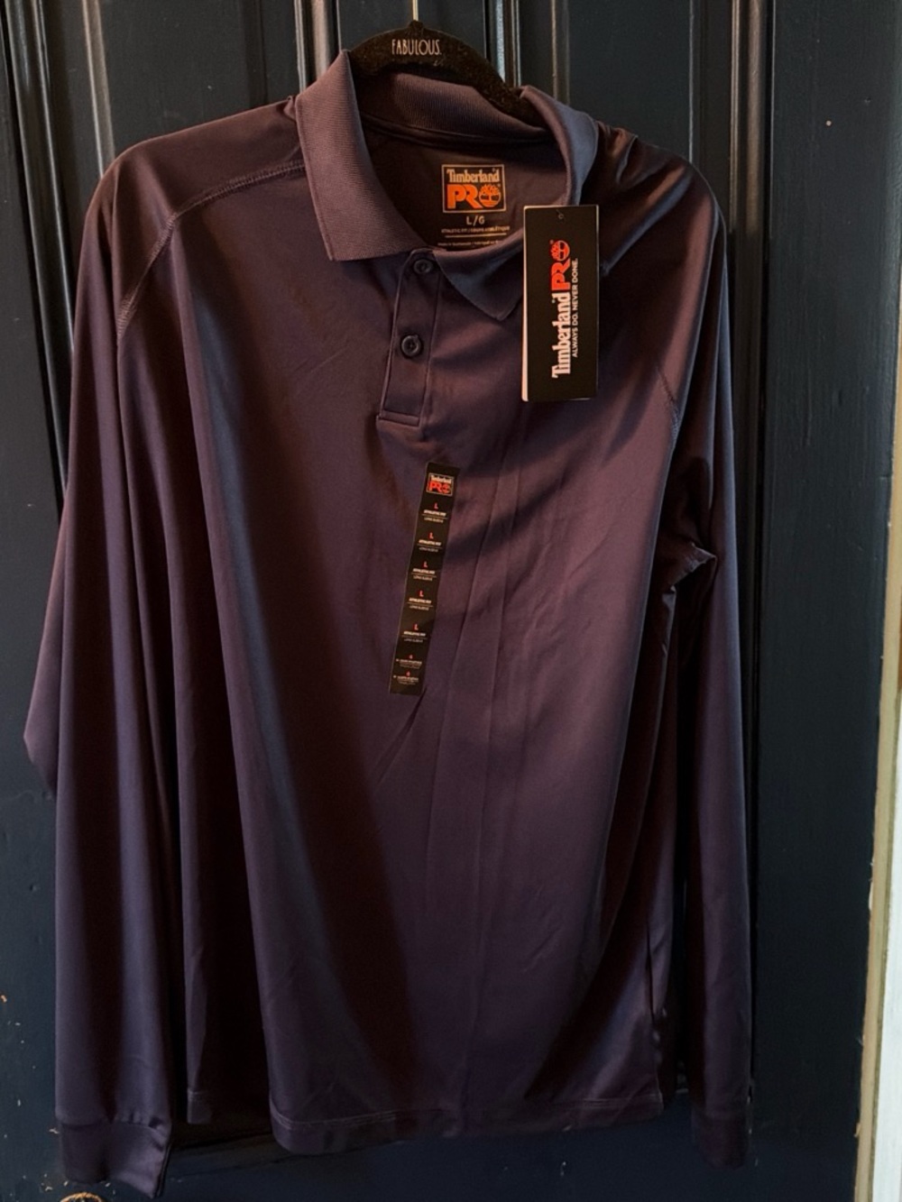 Timberland PRO Men's Long-Sleeve Polo in Deep Purple